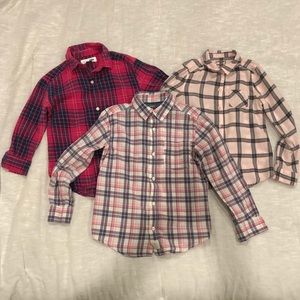 3 Girls plaid tops size 5-7